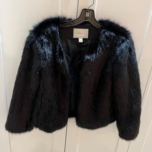 Banana Republic Black Faux Fur Teddy Jacket